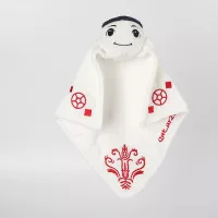 30cm/11.8in 2022 Qatar World Cup White Mascot La`eeb Cape Cloak Doll