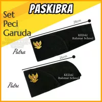 Topi Peci Kopiah Songkok Paskib Paskibra Petugas Upacara Pin Garuda