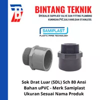 Sok Drat Luar (SDL) 1/2" inch u-PVC Sch 80 ANSI Samiplast