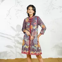 NONA RARA-Cindy Encim Remekan D0358,dress kerja batik wanita modern