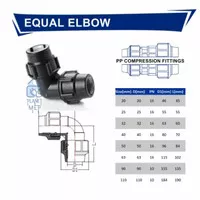 Equal Elbow HDPE 1 inch 32mm knie Compression Fitting