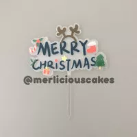 Merry Christmas MC 05 Cake Topper Natal Tusukan Kue