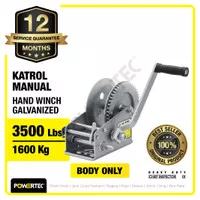 Hand Winch / Boat Winch / Katrol Manual 3500lbs / 1600Kg Galv POWERTEC