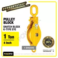 Snatch Block / Pulley Block Eye 1 Ton - 4" K-Type 1 Sheave POWERTEC