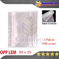 Plastik OPP Lem Seal 30 x 35 cm Tipis - Packing Baju Garmen isi 100