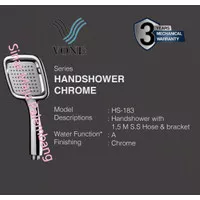 VONE HS-183 Chrome Shower Set Handshower Mandi Hand Air Paket