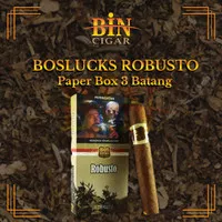 BIN Boslucks Robusto [ Paper box 3 batang ] Cigar Cerutu