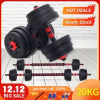 Dumbbell set peralatan fitness barbel set 20 kg dengan perlindungan