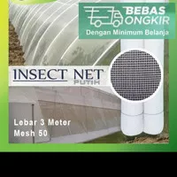net insect mesh 50 lebar, lebar 3 meter, putih