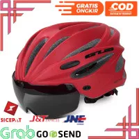 GUB Helm Sepeda Cycling Visor Aero EPS Magnetic Removable Lens - Merah
