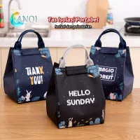 ANQI SHOP Tas Bekal Lunch Bag Dewasa Anak Sekolah Cooler Bag Insulated