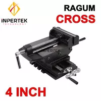 Ragum 4 CROSS 100 mm Catok 4 Inch Vise Penjepit Tanggem Meja Silang