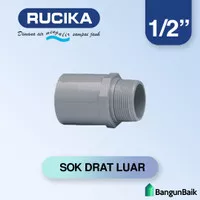 SDL 1/2" Rucika / Sok Drat Luar PVC 1/2 Inch