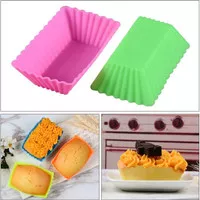 Cetakan Kue Muffin Cupcake Silicone Kotak Pastry Dessert Bento Cups