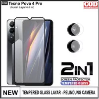 Tempered Glass Layar Tecno Pova 4 Pro Paket 2in1 Free TG Camera