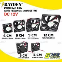 RAYDEN Cooling Fan DC 12V Exhaust Kipas Pendingin 4 5 6 8 9 12 Cm