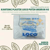 Kantong Plastik Kresek LOCO Putih Tebal ukuran 40 Packing uk 40 x 60