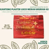 Kantong Plastik Kresek LOCO Merah Tebal ukuran 40 Packing uk 40 x 60
