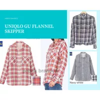 Pabrik branded uniqlo gu flannel skipper original kemeja anak remaja m