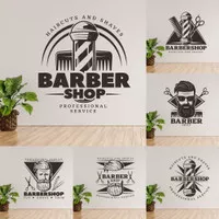 Cutting Sticker Barber Shop Custom Stiker Kaca Dinding Barbershop a2