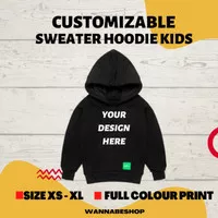 Sweater Hoodie Anak Custom Usia 4 - 15 thn Cotton Fleece Premium