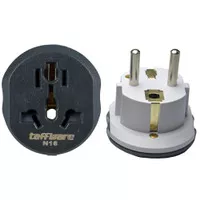 Universal Travel Adapter AU US UK to EU Plug 16A - Black