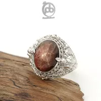 Cincin Pria Ruby Star Madagaskar Perak 925 Asli Cakrawaka