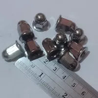 Mur Topi M7 Kunci Ring 10 mm Nekel Besar Blind Cup Nut Panjang Nikel