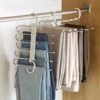 Pants Hangers 5 Layers Multi Functional Pants Rack Non-Slip Clothes