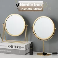 Cermin Rias Meja Make Up Besi Emas Mewah Nordic Golden Cosmetic Mirror