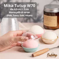 Tray Mika Tutup W70 Bulat Dome Mooncake 50gr Mochi Kue Pudding Pia dll