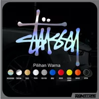 STIKER STUSSY HOLOGRAM DAN WARNA SOLID CUTTING STICKER