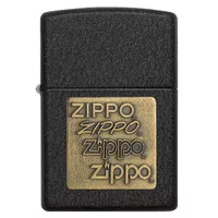 Black Crackle Gold Zippo Logo