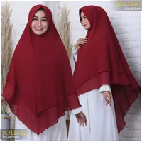 Khimar Ceruti Babydoll Hijab Syari Jumbo 2 Layer HAURA JS PET ANTEM