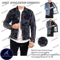 Jaket Jeans Sanwash Denim Premium Pria Wanita Kualitas Export