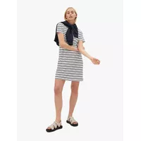 M&S - Dress - Pure Cotton Striped T-Shirt Mini Dress - Ivory Mix