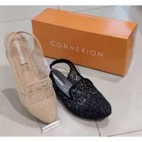 Sepatu Sandal Wanita Terbaru Motif Brukat Cantik Connexion