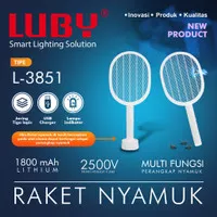 TERBAIK Luby Raket Nyamuk L-3851 Plus LED Electric Swatter Warna