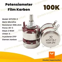 Potensio Double WTH118-2 100k 2w Microfire WTH-118-2 Rangkap Susun 2