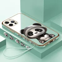 Softcase iPhone X XS XR 11 12 Pro Max 12 Mini panda lucu Casing hp