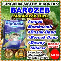 Barozeb 50 gr Repack Fungisida Mankozeb Biru Plus Silika Dimetomorf