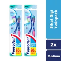 Pepsodent Double Care Clean Sikat Gigi Medium Multipack Isi 2 Twinpack