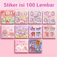 Stiker MOMO 100 lembar Sticker Korea PET Mainan DIY Kado Anak