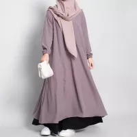 Busana muslim wanita baju tunik remaja muslimah gamis dress kekinian