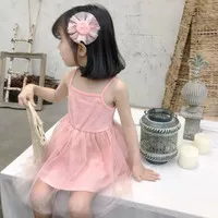 [2 - 7 Tahun] Dress Anak Bayi Perempuan Pink Polos EOBaby H13