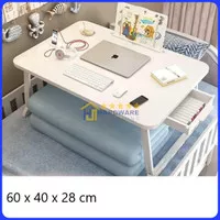 Meja Lipat Laptop Foldable Bed Table with Drawer Cup Holder - BO-67