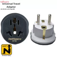 Taffware Loop Universal Travel Adapter AU US UK to EU Plug N16 Black