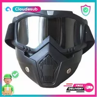 Kacamata Visor Tutup Helm Masker Topeng Motor Full Face Trail Cross