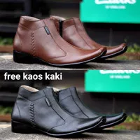 Sepatu Murah Pantofel Pria Clarks Zipper Formal Leather Premium Kulit