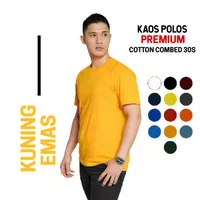 kaos polos cotton combed 30s Premium warna Kuning Emas